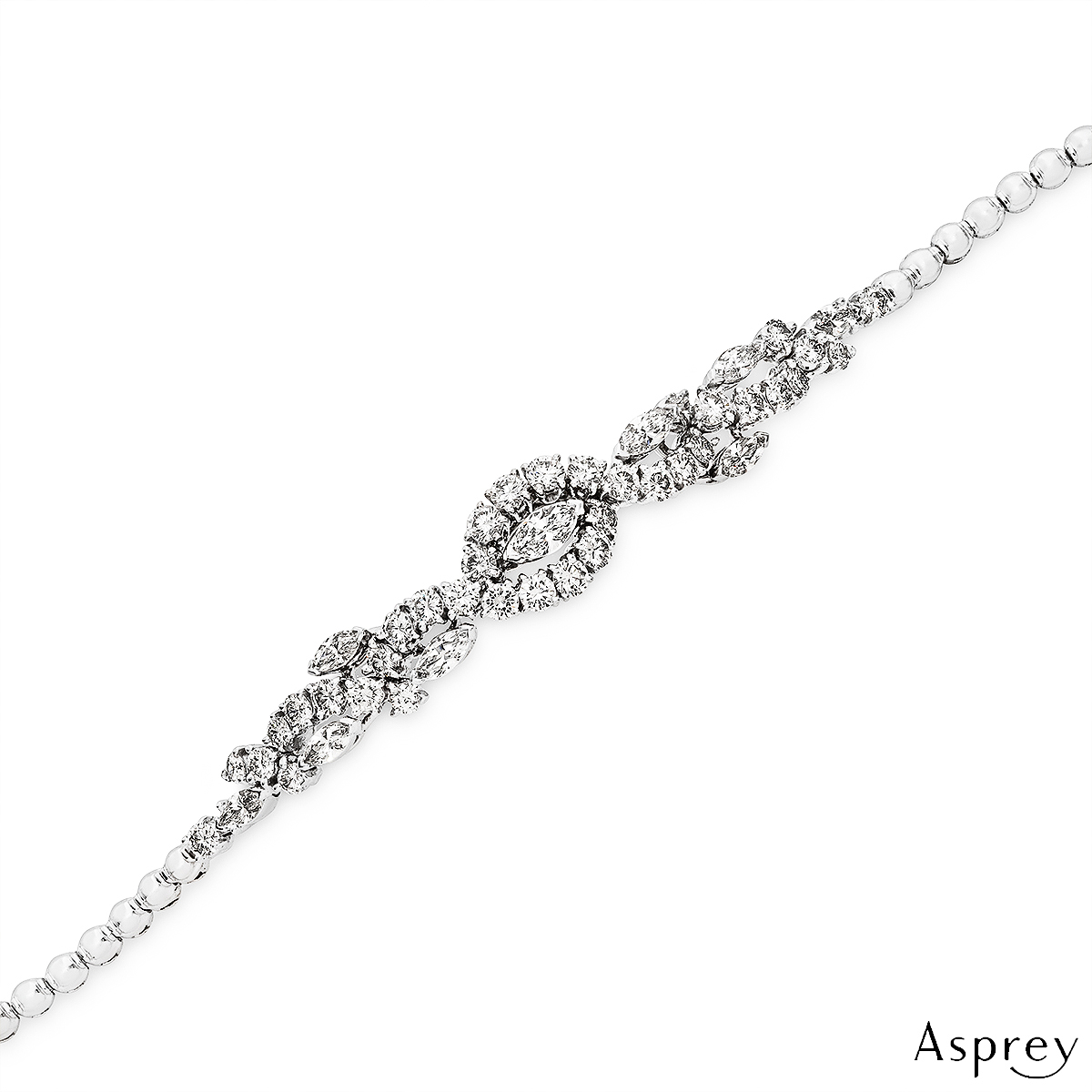 Asprey White Gold Diamond Bracelet 5.77ct TDW